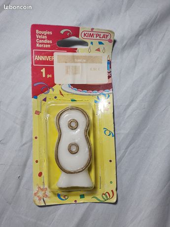 Bougie Anniversaire 8 Or - Kim'Play