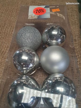 Boules de Noël Argentées 70mm - Fééric Lights & Christmas