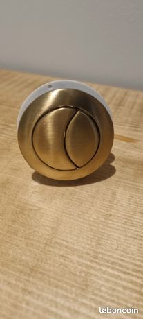 Bouton chasse d'eau or brossé doré