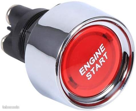 Bouton de Démarrage à Poussoir DC 12V 50A Commutateur à Bouton-poussoir Multi-fonctionnel Commutateur de Démarrage de Moteur de Véhicule Commutateur d'Allumage