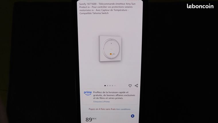 Bouton émetteur Somfy Amy Sun