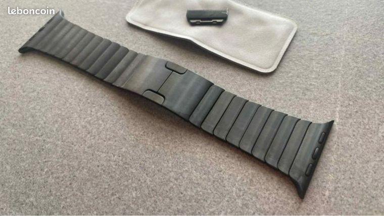 Bracelet Apple link acier 316L noir sidéral idem Apple Watch Ultra