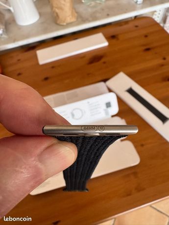 Bracelet Apple Watch Boucle tressée taille 12 noir Charbon