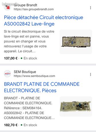 Brandt platine de commande electronique