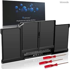 BRTONG Batterie Li-polymère compatible avec MacBook Air 13" A1405 A1377 A1466 A1369 A1496 7200 mAh/55 Wh A1405-10