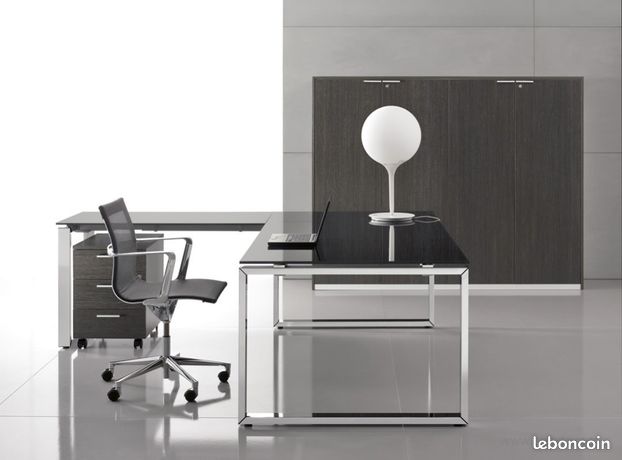Bureau de direction verre retro-laqué