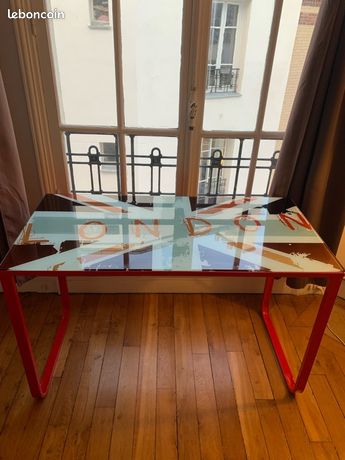 Bureau design verre & métal motif London