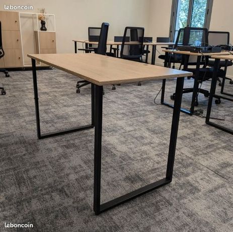 Bureau droit en bois de chêne 120cm