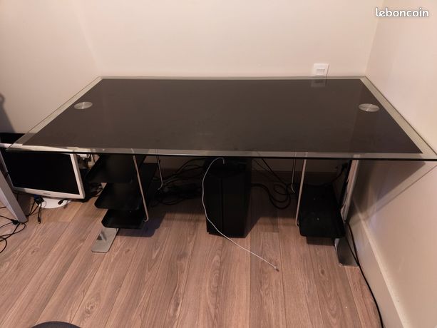 Bureau table verre
