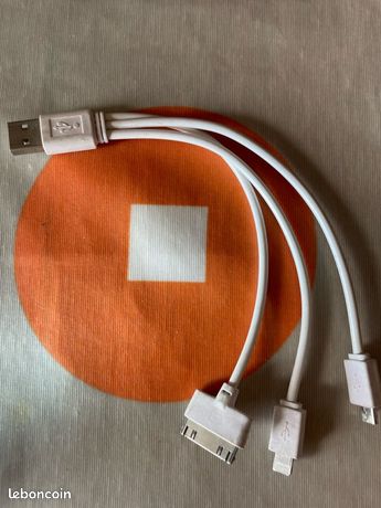 Câble adaptateur USB ces 3 connecteurs iPhone