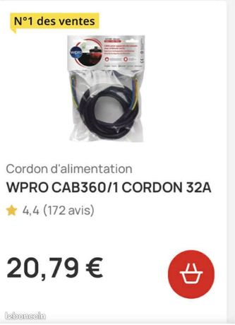 Câble cuisinière