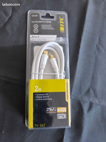 Câble double prise F 7mm male