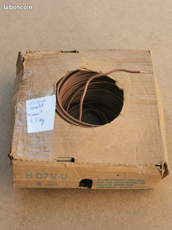 Cable électrique 4mm rigide marron