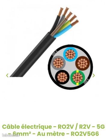 Câble électrique 5G x 6 carré