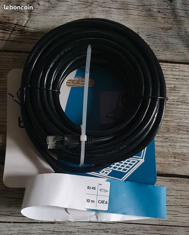Cable Ethernet Box/Décodeur ou Box/PC RJ 45 mâle/mâle Blyss 10m Neuf