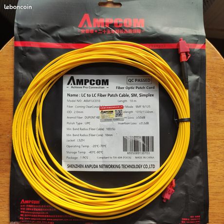Câble fibre optique LC LC 10 mètres
