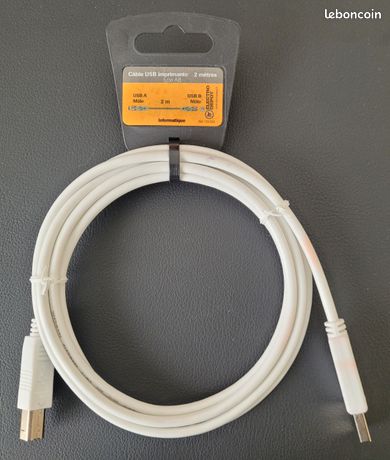 Câble USB imprimante type AB 2 mètres