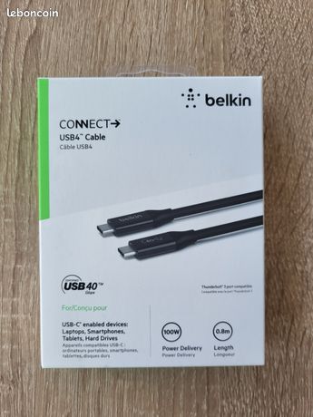 Câble USB4 Belkin USB-C vers USB-C