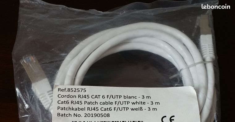 Cable Réseau RJ45 Cat6 F/UTP 3m