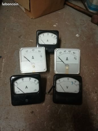 Cadrans électriques, ampèremètre, voltmètre