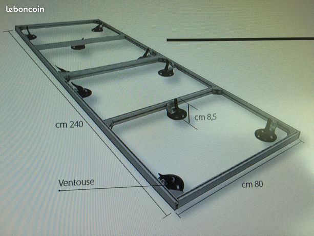 Cadre 10 ventouses pour pose plaque de 3mx1m