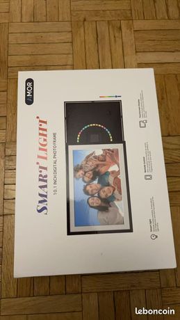 Cadre Photo Numérique 101" avec Lumière LED Mémoire 32G 1280 x 800 IPS Écran HDAutomatique Musique Vidéo Montage Mural