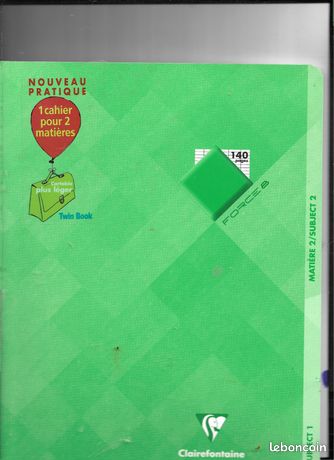 Cahier deux en un clairefontaine