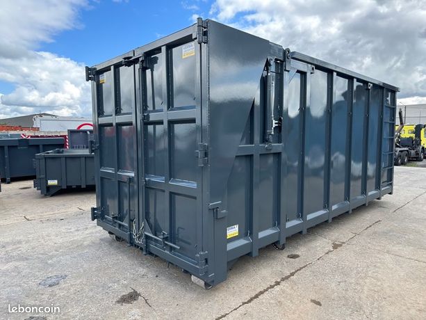 Caisson benne ampliroll pour agricole 28.50 m3 PORTE HYDRAULIQUE 5500x2300x2250 intérieur renforcée ampirol empirol polybenne