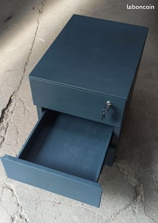 Caisson de bureau métallique deux tiroirs sur roulettes
