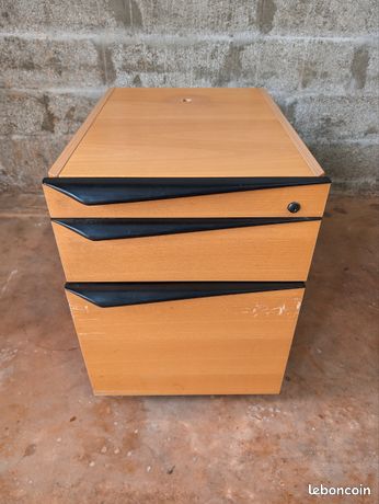 Caisson mobile sous bureau 3 tiroirs + roulettes
