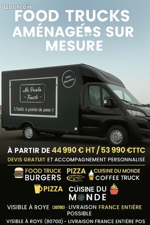 Camion Food Truck d'occasion partiellement équiper ou aménagés sur mesure Faible kilométrage