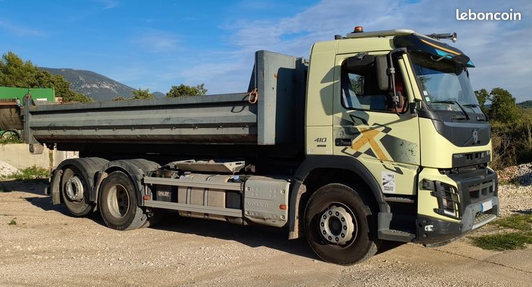 Camion VOLVO 6x2 FMX 410 BRAS DALBY + benne TP