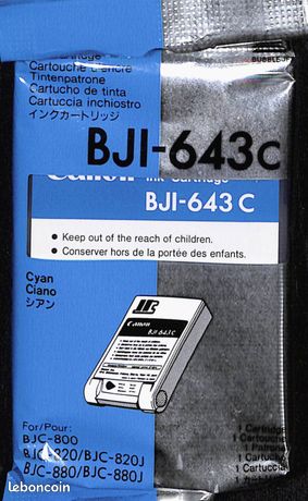 Canon BJI-643C cartouche d'encre CYAN authentique