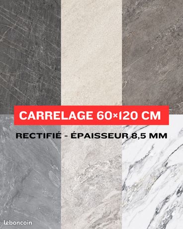 CARRELAGE 60x120 CM RECTIFIÉ ÉPAISSEUR 85 MM ÉTAT NEUF