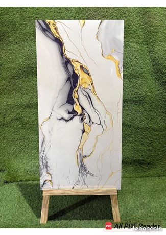 Carrelage extra brillant blanc doré 120/60