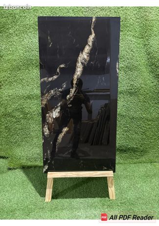 Carrelage extra brillant noir et doré 120/60 cm