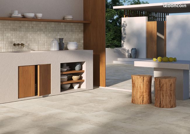 Carrelage intérieur imitation travertin