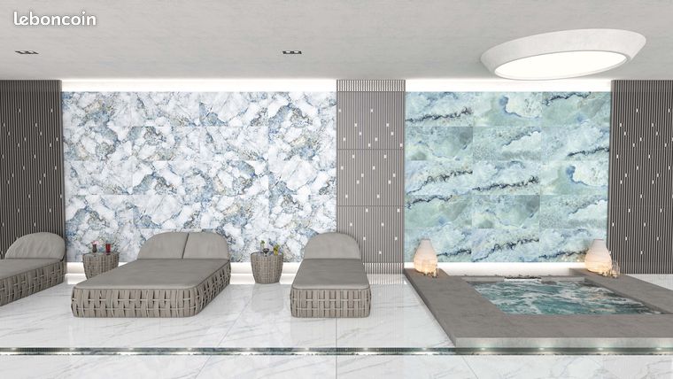 Carrelage Lux 60x120 DISCOUNT effet marbre bleu/blanc