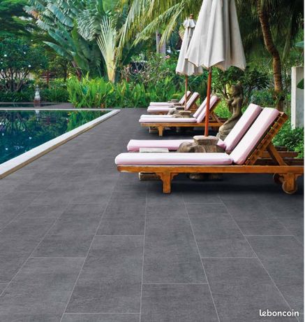 Carrelage M.FUMO exterieur 30x60 antiderapant gris anthracite