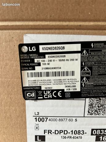 Carte alimentation Tv LG 65qned826qb