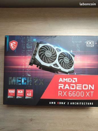 Carte gaming rx 6600 xt mech 2x 8 go