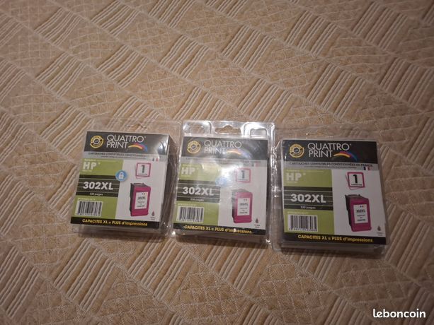 Cartouche Imprimante HP-Marque Quatro Print-302XL