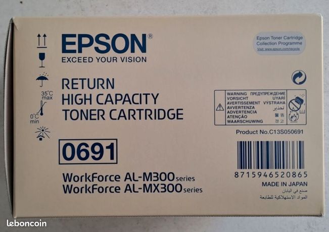 Cartouche noire imprimante / toner EPSON 0691 Haute capacité - Workforce Al-Mx300 series