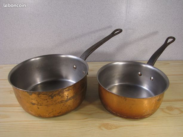 Casseroles en cuivre - lot de 2