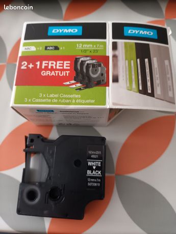 Cassette de ruban dymo 12mm x 7 mètresproduit