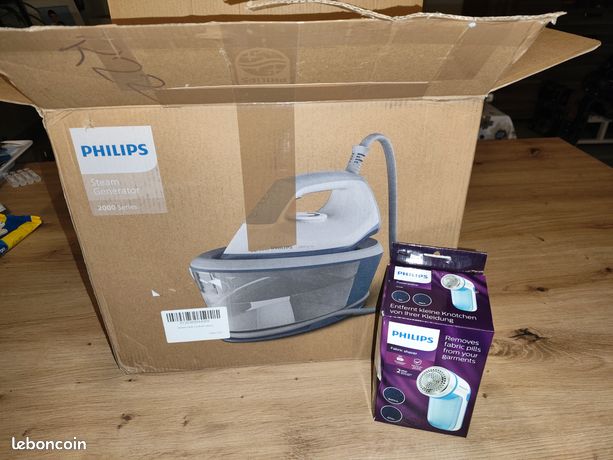 Centrale vapeur philips series 2000 + rasoir vetement