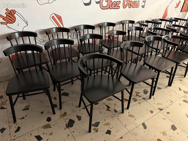 Chaise bistrot bois noir