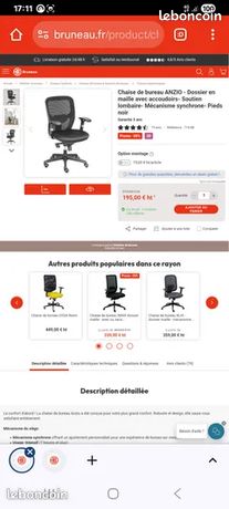 Chaise de bureau ANZIO maison BRUNEAU