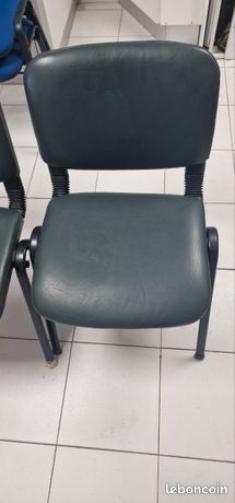 Chaise de bureau verte cuir