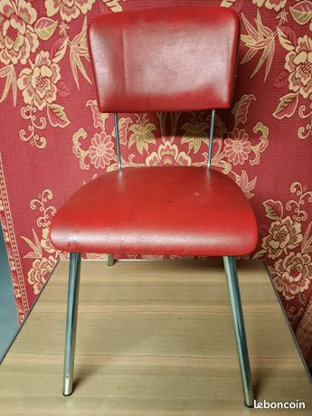 Chaise skaï et métal